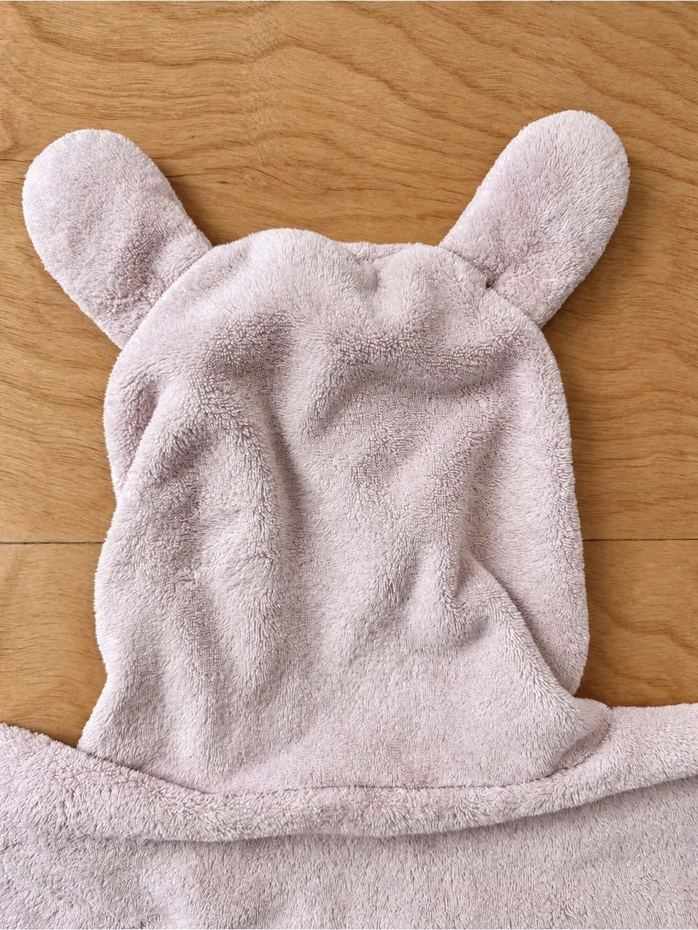 Baby Toddler Hooded Bath Towel Poncho Pink Bear Ears Snap Sides